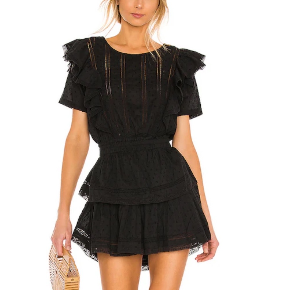 NWT Loveshackfancy Black Natasha dress - size M